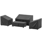 Ensemble de 4 housses de protection pour salon de jardin – Oxford 420D