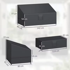 Ensemble de 4 housses de protection pour salon de jardin – Oxford 420D