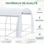 Serre tunnel 18 m² de jardin en acier galvanisé – 6 × 3 × 2 m