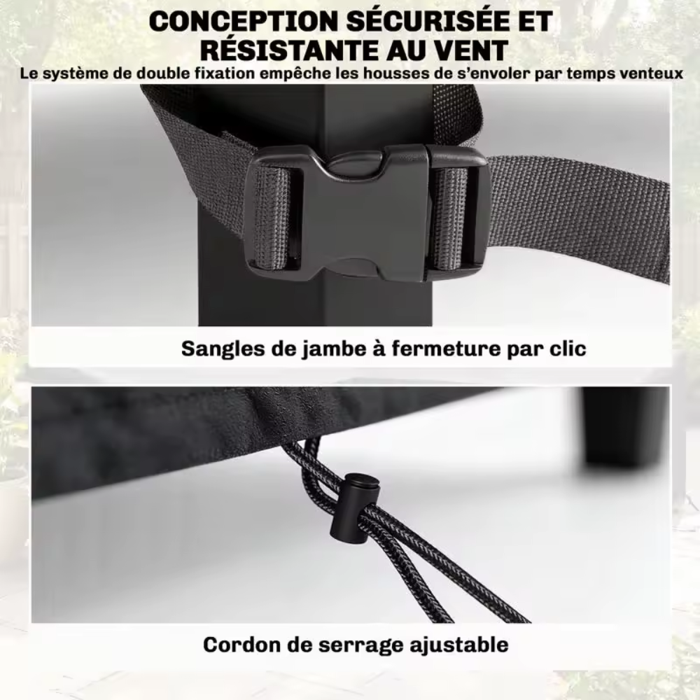 Ensemble de 4 housses de protection pour salon de jardin – Oxford 420D